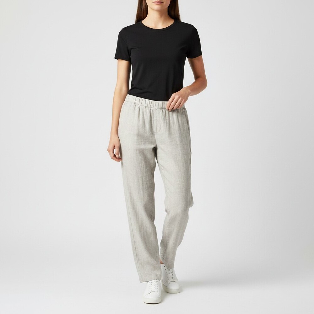 Tommy Bahama Linen Blend Pull-On Pants Women's Medium Light Gray Drawstring